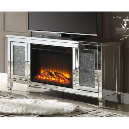 ACME FURNITURE INDUSTRY INC ACME Furniture 91770 Noralie Mirrored TV Stand with LED Fireplace 91770